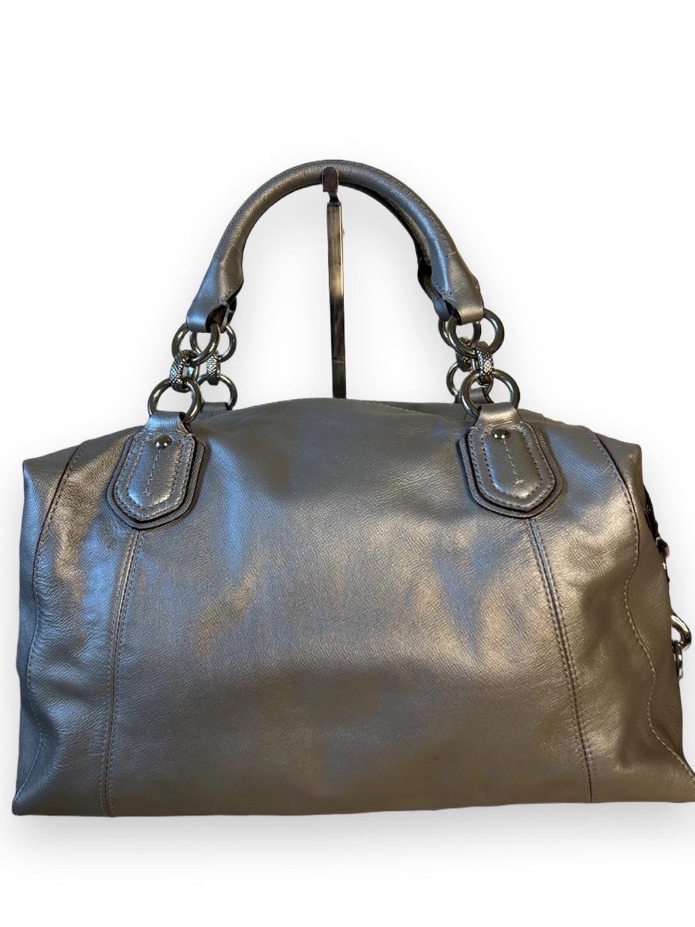 Coach Campbell Large Leather Turnlock Satchel - Picture 4 of 14